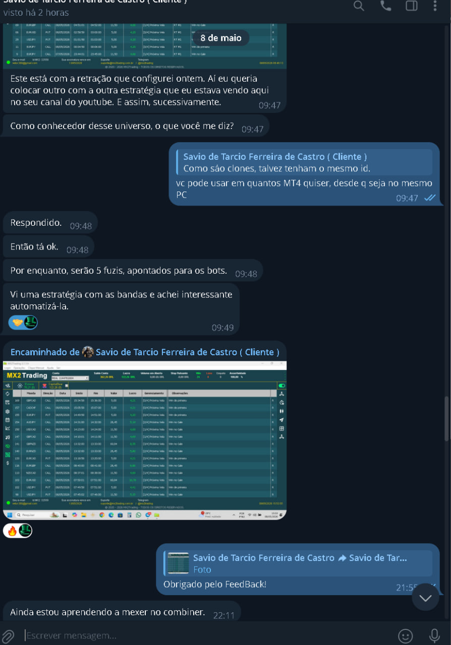 Cliente automatizando estratégia